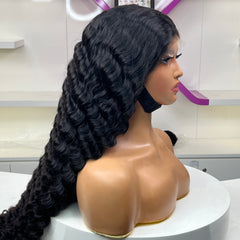 Bleached Knots 200% Density Glueless Ready to Go 5x5 HD Closure Wig Pineapple Wave with C Part and  Preplucked Hairline