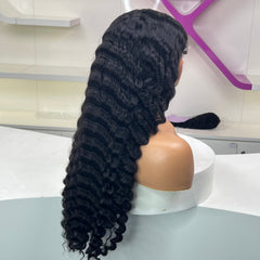 Bleached Knots 200% Density Glueless Ready to Go 5x5 HD Closure Wig Pineapple Wave with C Part and  Preplucked Hairline